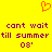 Yellow background with orange pixelated heart symbol above purple text reading "cant wait till summer 08'" repeated twice.