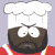 Pixelated cartoon character with chef's hat, red shirt, and dark beard showing six facial expressions across two