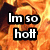 Animated fire background with white text reading "Im so hoff", "I make fire", "stop.", "drop.", and "and roll!" in a