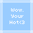 Pixelated text on light blue background with white lines, displaying "Wow. Your Hot<3" in three lines