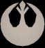 Animated sequence of a circular emblem with winged design, transitioning through grayscale tones and reflective effects on central elements.