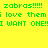 A static image with four quadrants of solid colors—yellow, pink, purple, and pink—each containing identical green pixelated text.