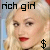 Four- of a blonde woman with red lips, each showing text and symbol variations