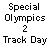 Animated contact sheet showing 11 frames of a Special Olympics-themed icon with wheelchair athletes racing on tracks, including text and red splatter effects.