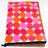 A static image showing four distinct patterned sections: a pink and orange floral design, light blue polka dots on white, green and magenta ovals on black, and pink circles on light pink.