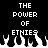 Black background with white pixelated text reading "THE POWER OF ETHNIES" and a of white pixelated shapes below the text
