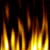 Animated vertical flames in warm orange and yellow hues against a black background, with flickering motion.