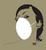 A pixelated icon shows a figure with dark hair tied in a high ponytail, wearing a white top against a muted beige background.