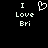 Pixelated text and heart symbol on black background, with one version showing a heart icon replacing the word 'Love' in the phrase 'I Love Bri'.