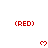 Red pixelated text and heart symbols arranged in a on white background with partial gray overlay
