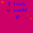 A static image with a bright pink background displays repeated text "I rock u suck! :p" in blue, accompanied by orange stars.