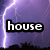 Purple stormy background with lightning bolts and black silhouettes of trees, displaying four words in white text with black outlines.