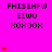 Pixelated text and red heart symbols on a bright pink background with a gray rectangle in the bottom right corner.