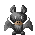 Pixelated bat-like creature with gray body, brown nose, and white eyes in various poses including wings spread, arms raised, and one frame with red mouth.