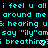 Cyan text on black background repeats phrases with heart symbols, partially obscured by gray overlay.