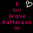Pixelated text and heart symbol on black background with pink and white elements.