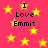 A static image with a bright pink background filled with yellow stars and repeated text "I Love Emmit" in black pixelated font.