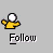 Animated sequence of yellow genie lamp with white smoke ball, displaying text variations including 'Follow', 'To The Bouncing Buddy' with red highlight changes.