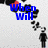 A pixelated animation shows a black silhouette figure with a thought bubble containing a red heart, displaying sequential text in blue.