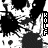 Black-and-white pixelated pattern with repeating vertical text elements and irregular dark shapes on a light background.