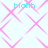 Pixelated pink geometric pattern with four instances of cyan text 'blahh' on a light blue background.