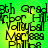 Green background with yellow text reading '5th Grad Harbor Hill Volleyball Mar 1999 PHIL 28' in a pixelated style.