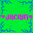 Green background with blue pixelated snowflake patterns and pink text reading "Jaciyn" with heart symbols on both sides, repeated twice vertically.