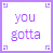 Animated sequence of white square with purple borders displaying motivational text phrases and heart symbols in a