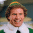 A pixelated image of a person wearing a green and orange striped hat, white shirt, black tie, and green vest with visible text overlay.