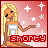 Pixel art contact sheet of an animated icon featuring a blonde cartoon woman with closed eyes, white top, and orange body against red background with stars, displaying frame-by-frame animation changes in star patterns and hand position.