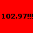 A static image with four quadrants of solid color—red, pink, white, and light red—with identical black text reading "102.97!!!" in each quadrant.