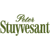 Pixelated green text logo on white background with