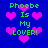 Blue background with pink pixelated hearts and green text reading 'Phoebe Is My LOVER!' repeated in a pattern