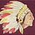 Pixelated image of a stylized animal head with flowing light-colored hair and red accents on a dark purple background.