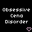 Pixelated text reads "Obsessive Cena Disorder" in white on black background with two pink heart symbols below.