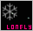 A pixelated snowflake icon with a small green dot on its right side, displayed in three variations: two with pink text and one with white text below.