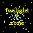 Yellow text 'twilight' and 'zone' on black background with scattered light blue pixels, showing animation changes across frames.