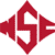 Red pixelated icon with stylized 'S' shape flanked by left and right arrowheads on a white background.