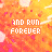 repeating orange and pink pixelated text reading 'AND RUN FOREVER' with subtle color variations