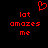 Red pixelated text and heart symbol on black background, with identical left and right sections.