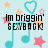 Pixelated icon with light blue background featuring black text, cyan musical notes, and pink/orange stars.