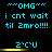 Pixelated cyan text and symbols on black background with yellow horizontal bars, animated to alternate between two states.
