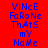 Red background with blue text reading "ViNcE FaRoNe ThAt5 mY NaMe" in three vertical , with white horizontal bars appearing in different positions across frames