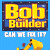 A 50x50 pixel animated buddy icon featuring a split-screen design with "Bob Builder" text on the left and "Original Icons .com" on the right, showing two distinct frames of an animation.