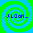 Four identical display a green and blue spiral pattern with the text 'JiLLioN...' in blue pixelated font over each spiral
