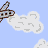 Animated contact sheet showing a parachute descent sequence with planes, clouds, and ground elements in pixel art style.
