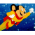 A pixelated cartoon character in a yellow and red outfit flying against a blue starry background with green text on the right side reading "Original Icons .com".