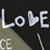 Pixelated static icon showing the word "LOVE" with a heart symbol replacing the 'O', on a dark background with partial text below.