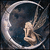 Static pixelated icon of a fairy-like figure with wings inside a crescent moon shape on dark background.