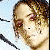 Four pixelated character portraits arranged in a 2x2 contact sheet with varying hair colors and expressions against a light blue background.